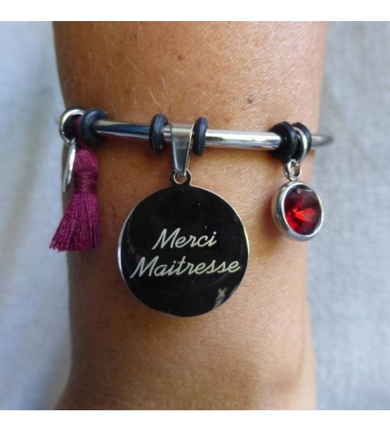 bracelet maitresse cadeau rose cartable argent cadeau original 