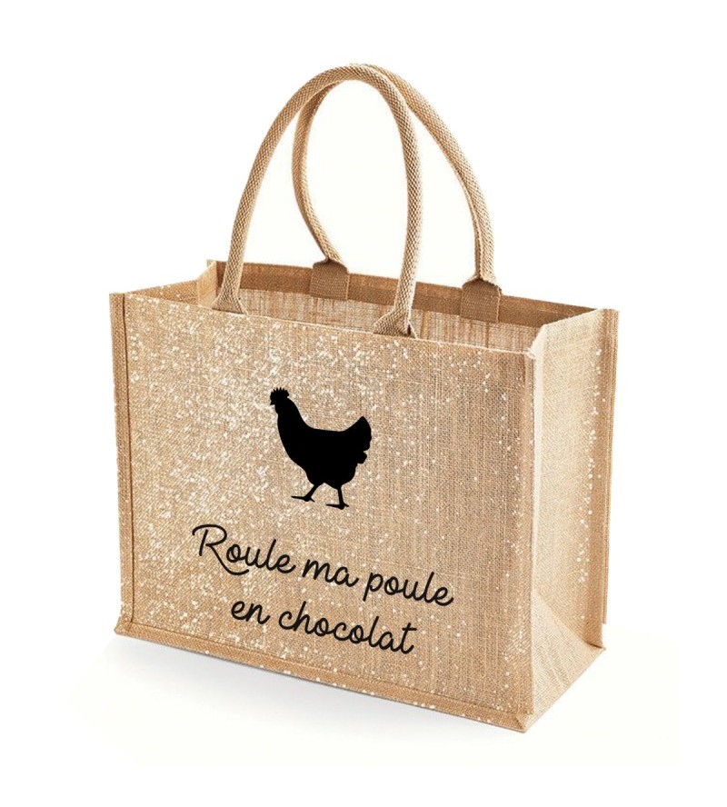 Petit sac cabas en jute personnalisable en France