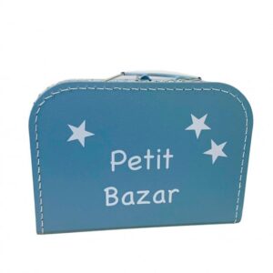 Valisette enfant personnalisée "Voyage voyage... " - bleu gris