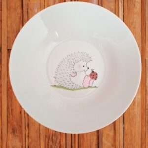 Assiette creuse personnalisée Hérisson & Coccinelle