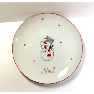 Assiette creuse Bonhomme de Neige personnalisable