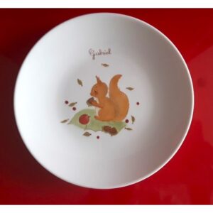 Assiette creuse Cuty l'écureuil personnalisable