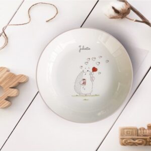Assiette creuse Un amour de Hérisson personnalisable