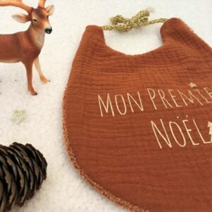 Bavoir Tricotin Mon premier Noël - 3 motifs au choix
