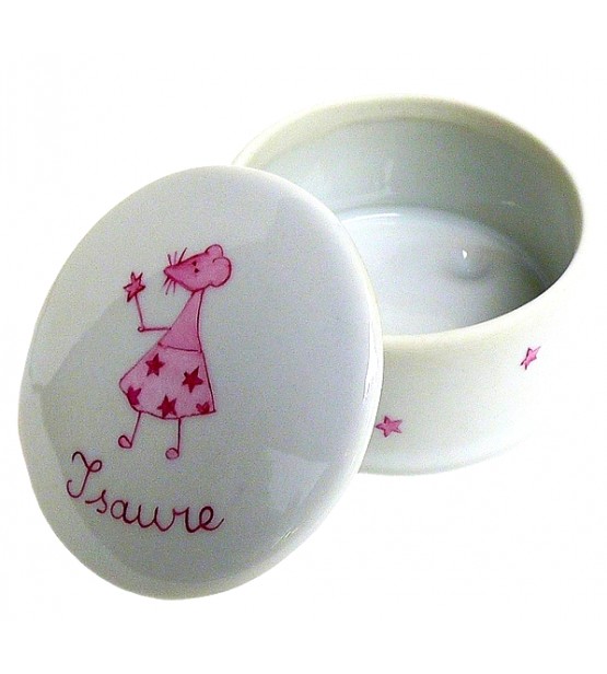 Boîte en porcelaine personnalisée "Fée Souris" - petite