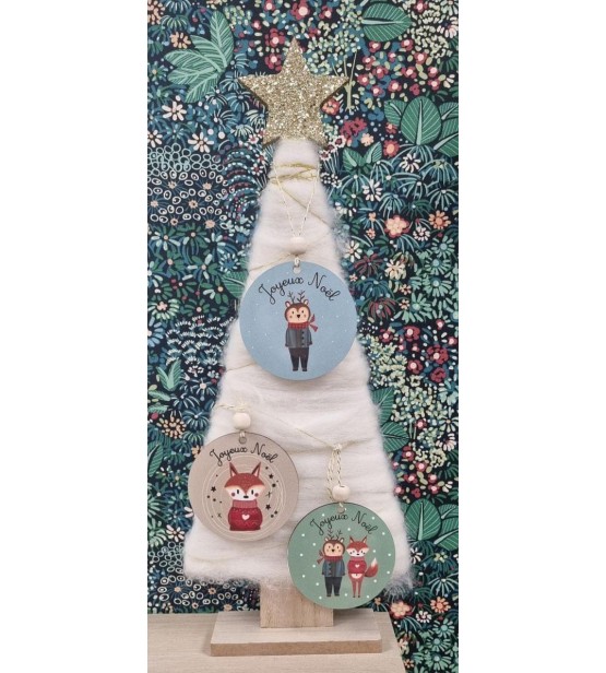 Boule de Noël en Bois "Joyeux noël" – Image 2