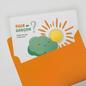 Carte à gratter Fille ou Garçon? - 2 Modèles au choix