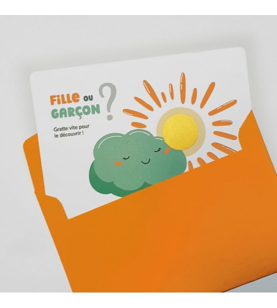 Carte à gratter Fille ou Garçon? - 2 Modèles au choix
