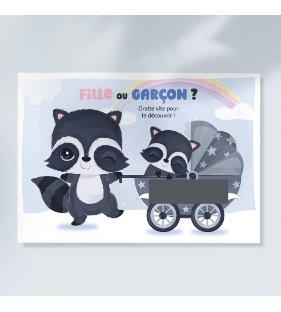 Carte à gratter Fille ou Garçon? - 2 Modèles au choix – Image 2