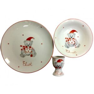 Coffret cadeau vaisselle Ourson de Noël personnalisable