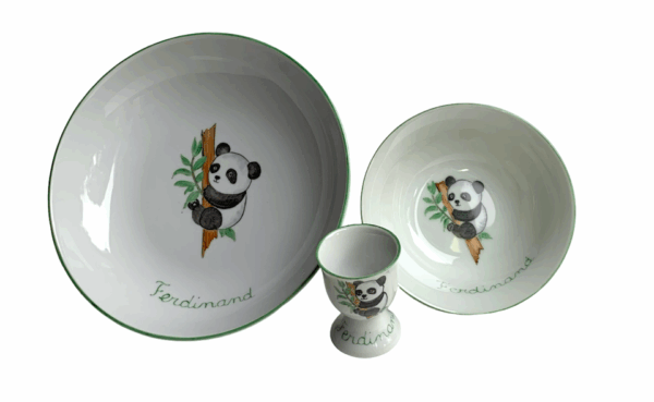 Coffret cadeau vaisselle personnalisée "Panda"