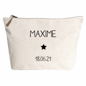 Trousse de toilette personnalisée 100% coton - crème