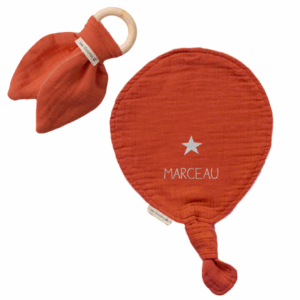 Kit Doudou et anneau de dentition personnalisable- 4 coloris