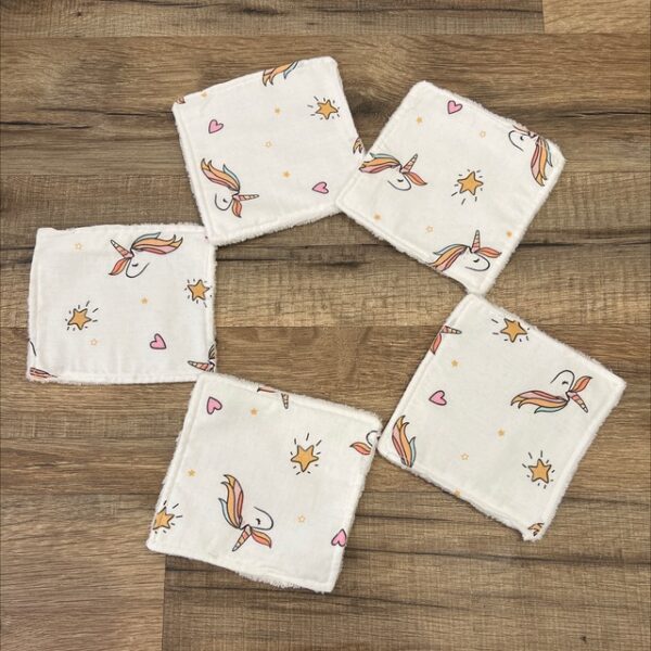 Lingettes bébé lavables (Lot de 5) - 3 motifs