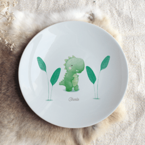 Assiette personnalisée "Bébé dinosaure"