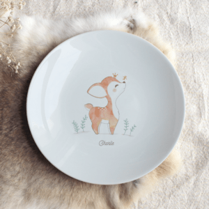 Assiette personnalisée "Bébé faon"