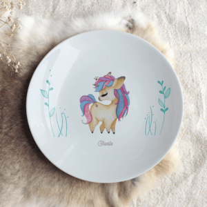Assiette personnalisée "Bébé licorne"