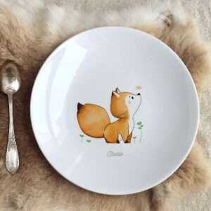 Assiette personnalisée "Bébé renard"