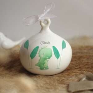 Boule de Noël personnalisée "Bébé dinosaure"