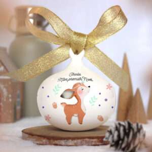 Boule de Noël personnalisée "Bébé faon" - Féerik