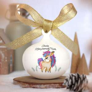 Boule de Noël personnalisée "Bébé licorne" - Féerik