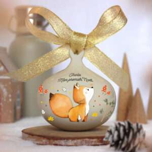 Boule de Noël personnalisée "Bébé renard" - Féerik