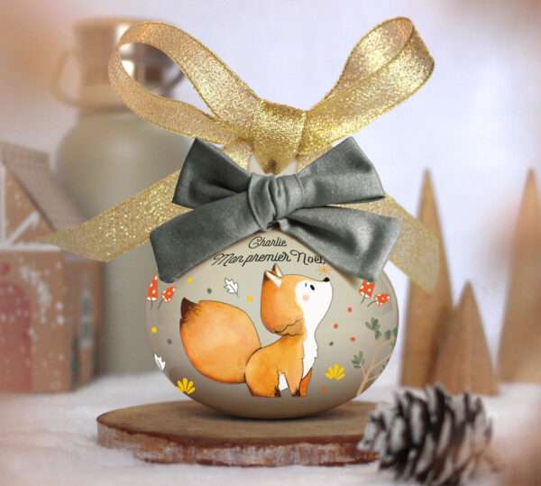 Boule de Noël personnalisée "Bébé renard" - Féerik – Image 3