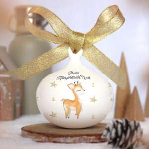 Boule de Noël personnalisée "Bébé renne" - Féerik