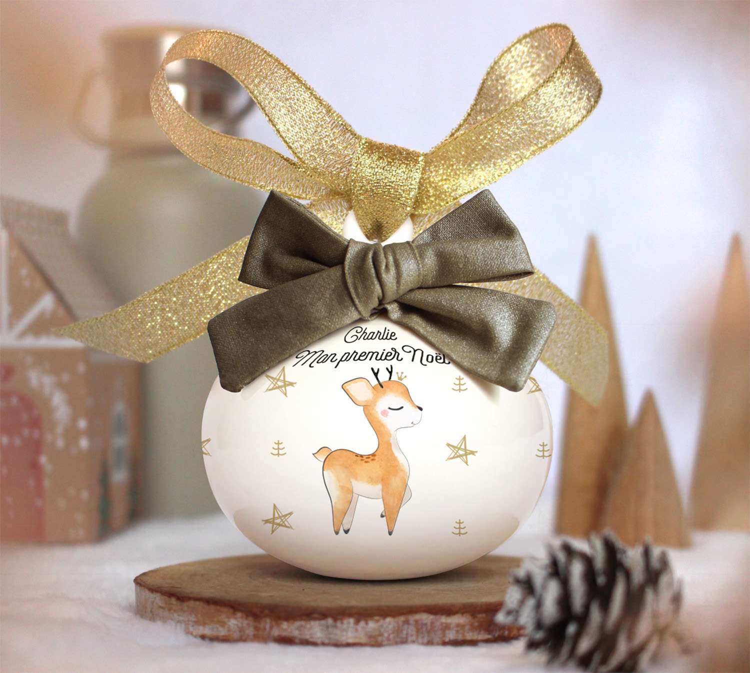 Boule de Noël personnalisée "Bébé renne" - Féerik – Image 4