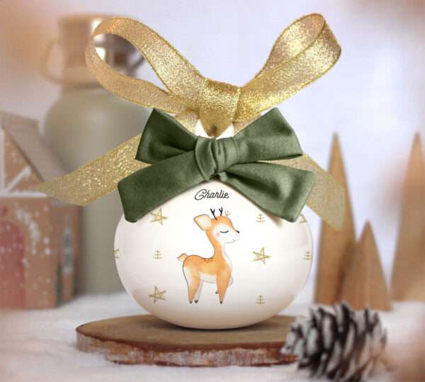 Boule de Noël personnalisée "Bébé renne" - Féerik – Image 5