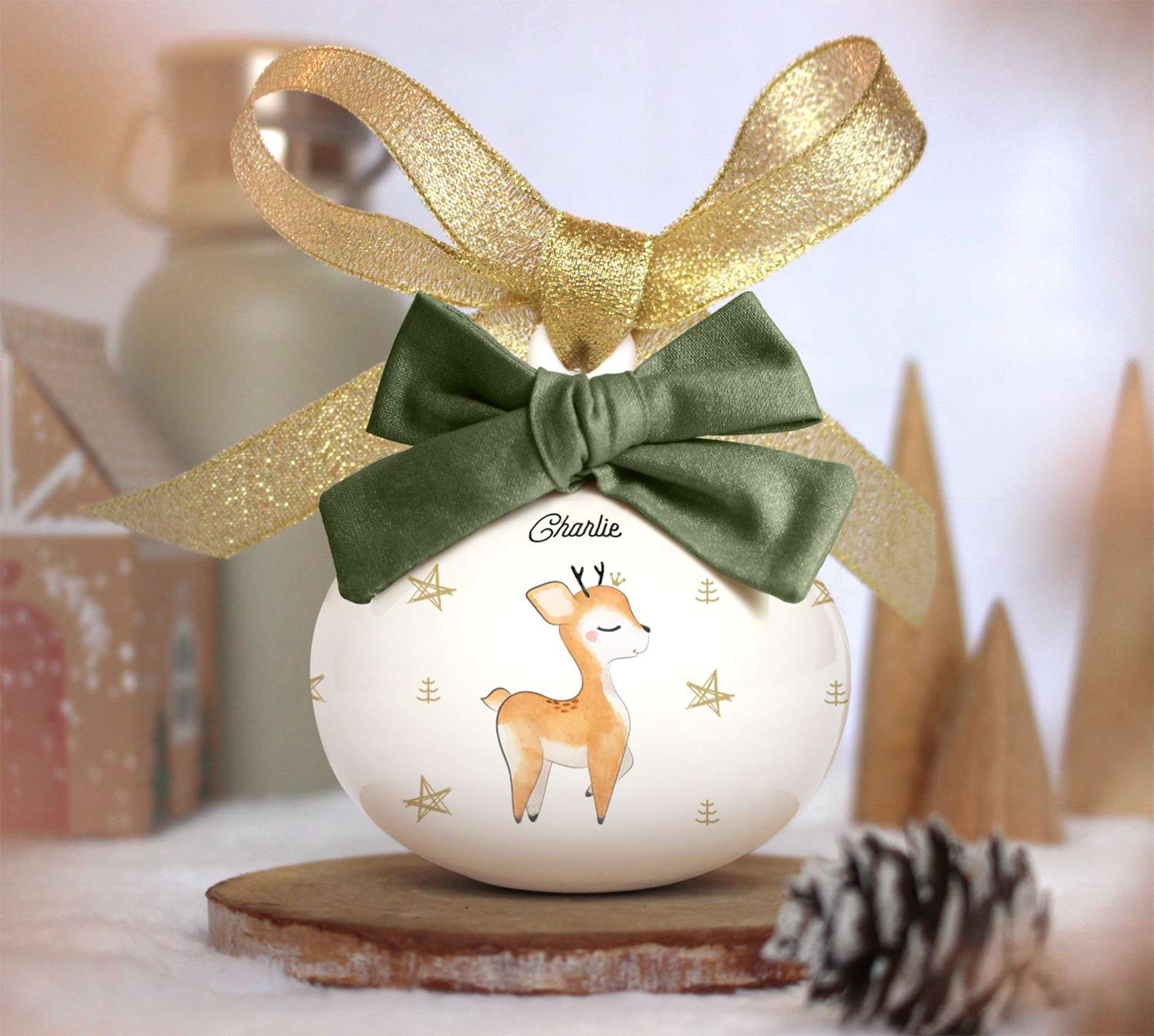 Boule de Noël personnalisée "Bébé renne" - Féerik – Image 5