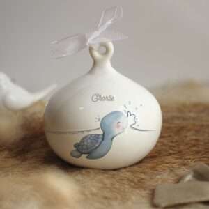 boule de noël personnalisée bébé tortue sans noeud