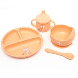 Coffret vaisselle en silicone "Bébé faon"