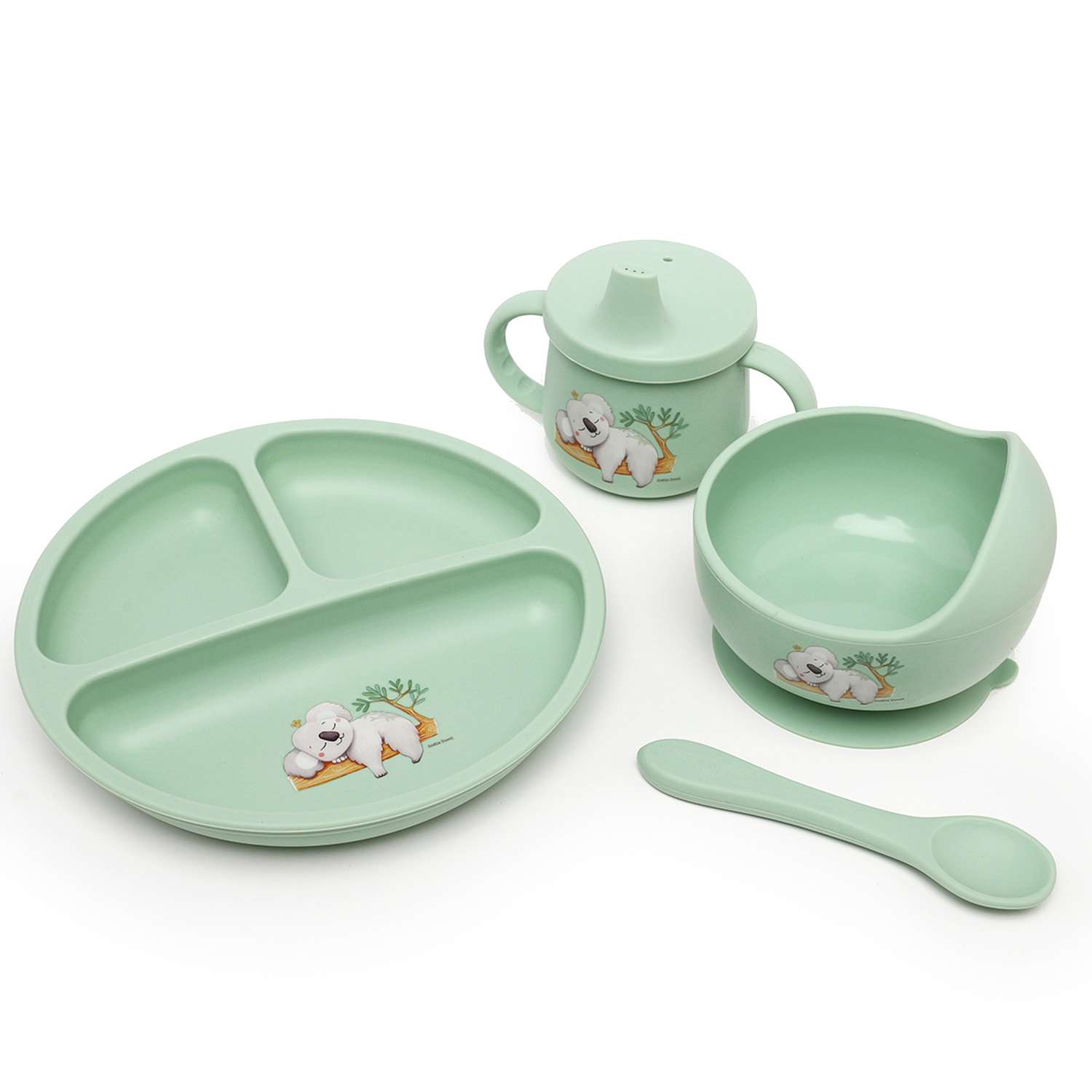 Coffret vaisselle en silicone "Bébé koala"