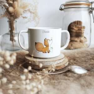 Tasse deux anses personnalisée "Bébé renard"