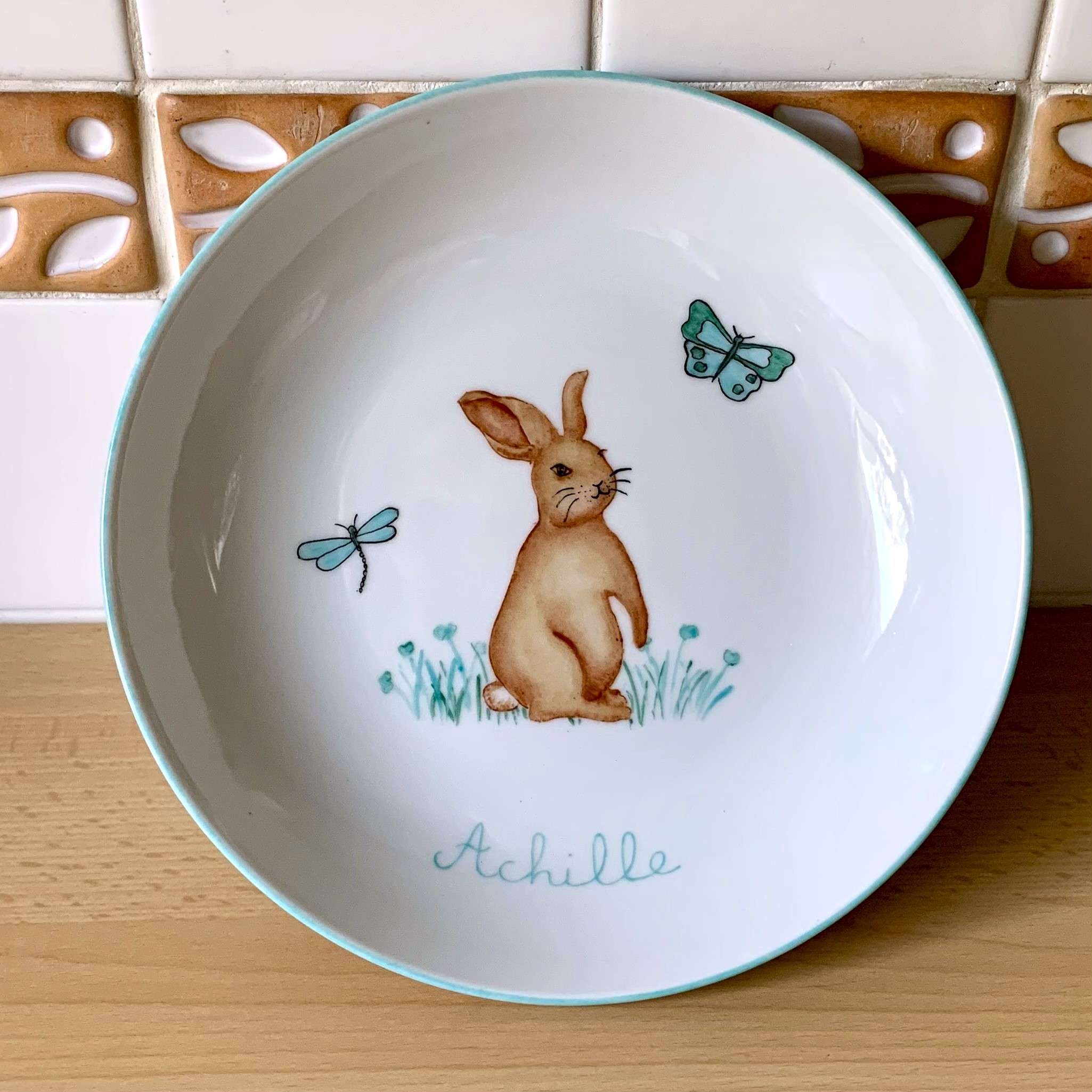 Assiette creuse personnalisée "Petit Lapinou"