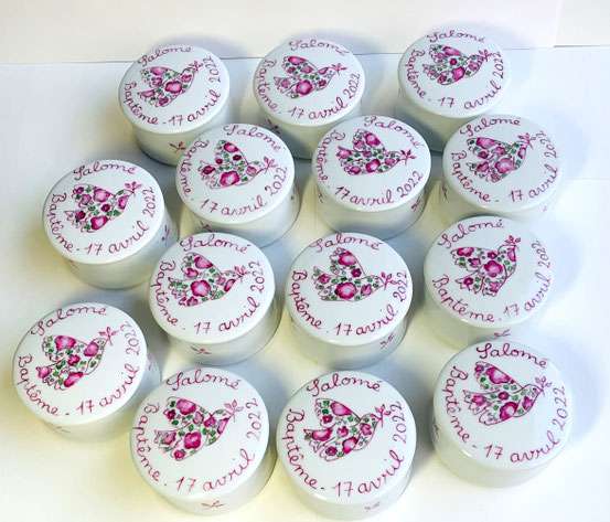 Boites à dragées personnalisées "Colombe liberty" - 4 coloris – Image 3