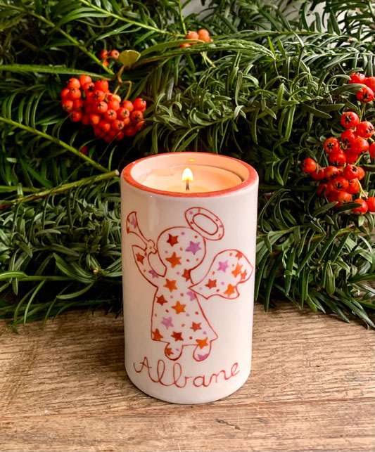 Grand bougeoir personnalisé "Ange étoilé"