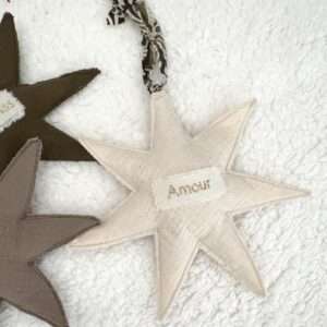 Étoile personnalisée uni écru – 3 tailles au choix