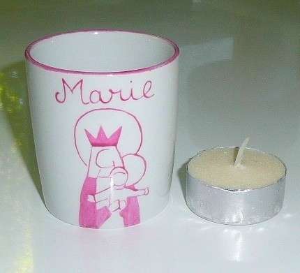 Petit bougeoir personnalisé "Sainte Vierge" - 2 coloris – Image 2