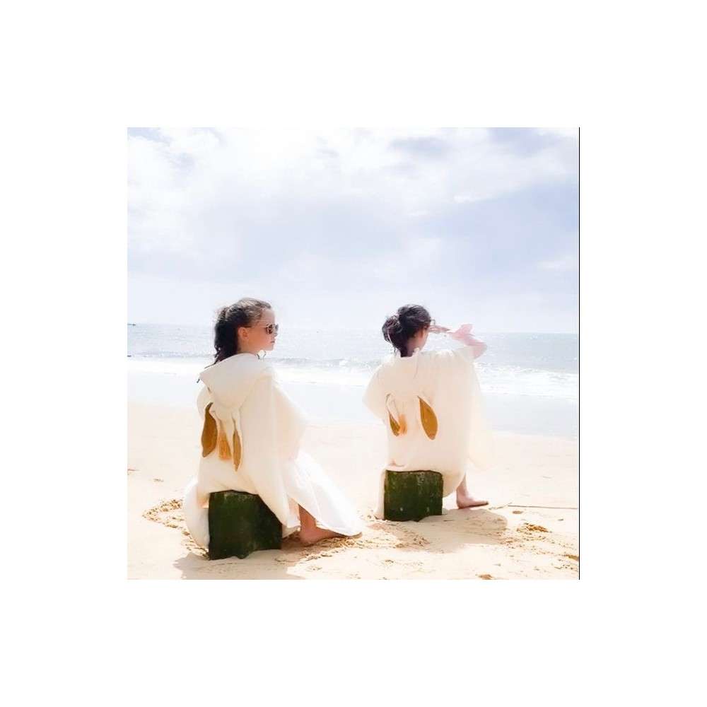 Poncho de bain personnalisable "lapin moutarde" - 3 tailles – Image 2