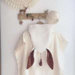 Poncho de bain personnalisable "lapin terracotta" - 3 tailles