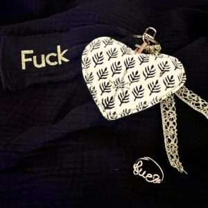 Porte-clés personnalisé Cœur écru