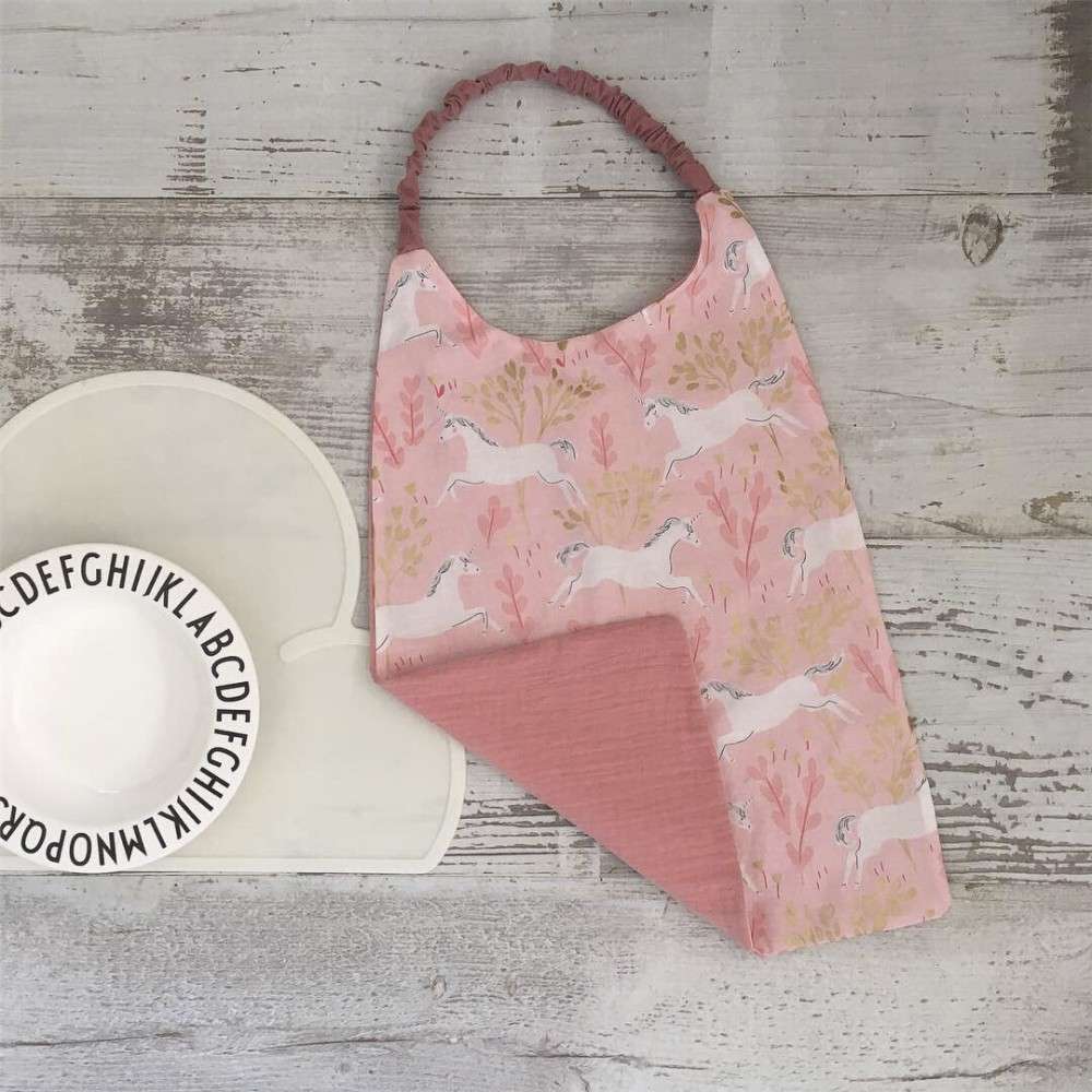 Bavoir élastiqué personnalisé – Licornes