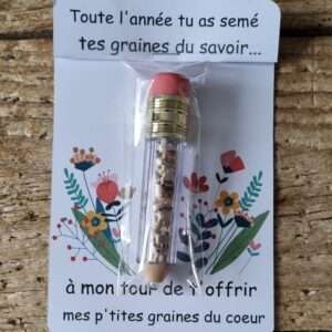 Cadeau maitresse - crayon avec des graines à planter
