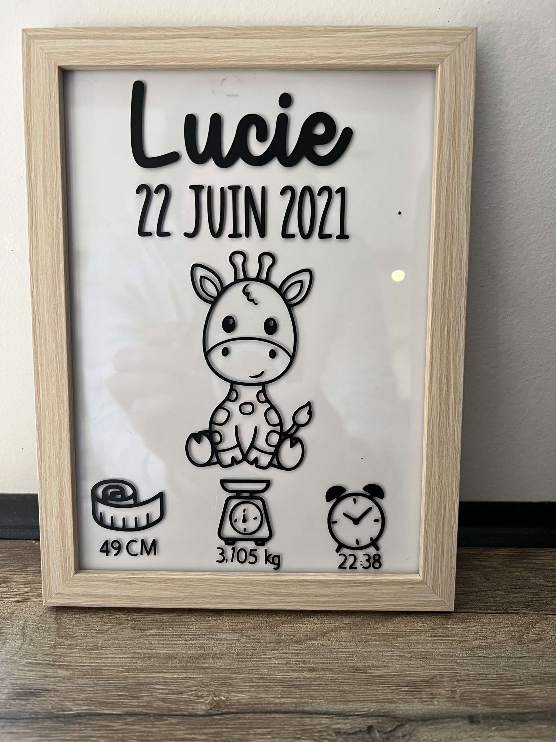 Cadre de naissance personnalisé