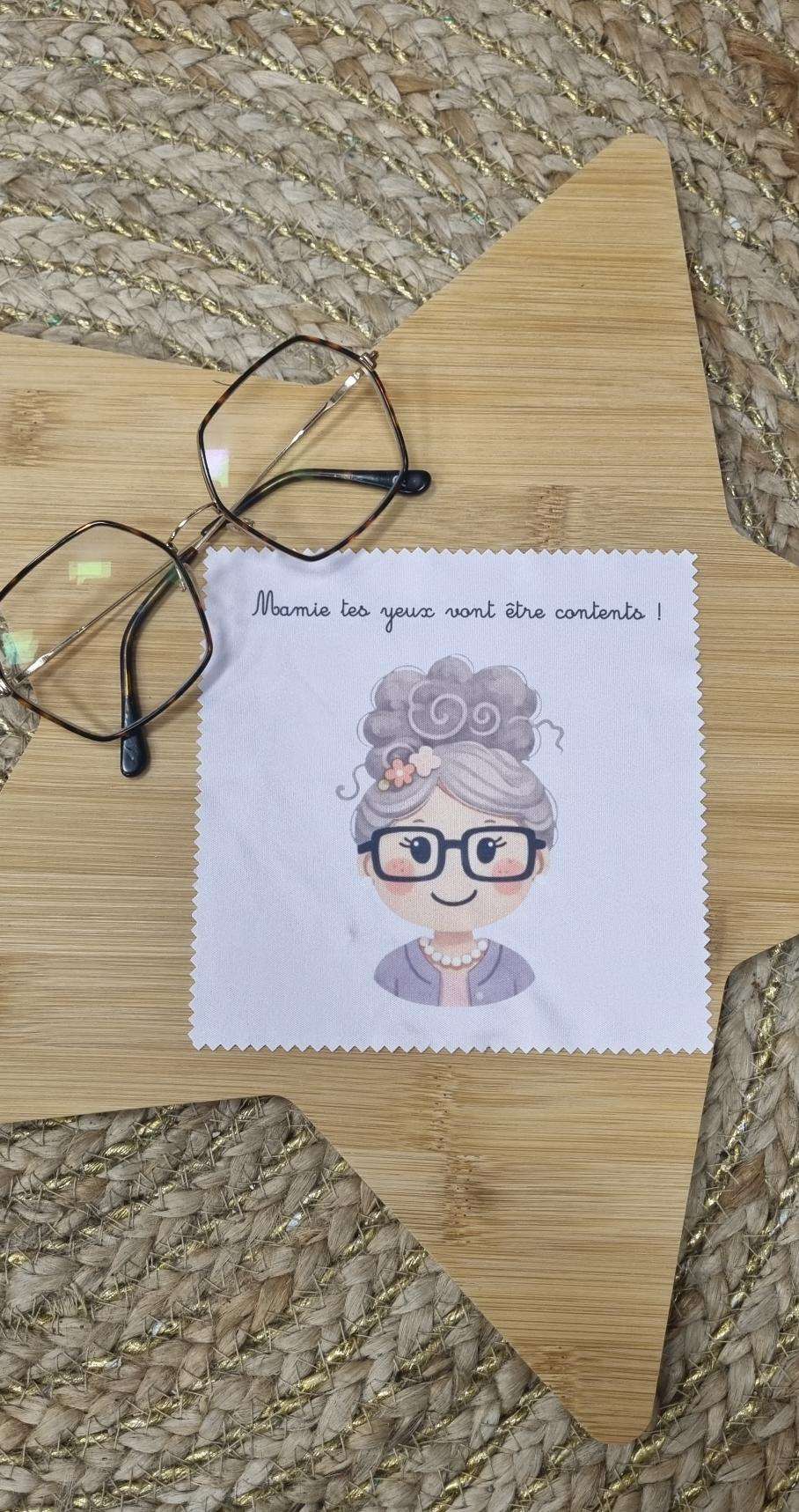 Chiffon à lunettes mamie personnalisé