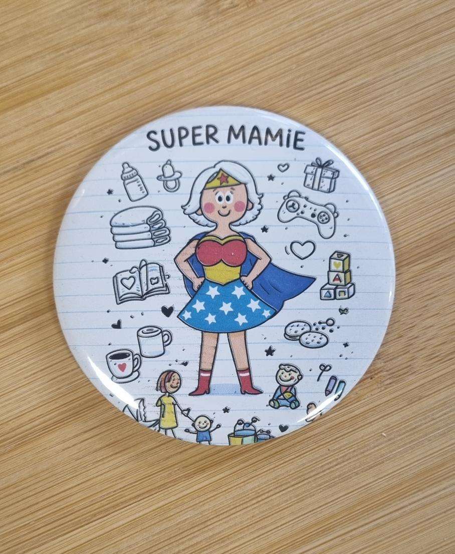 Cadeau mamie personnalisé - Magnet Super Mamie