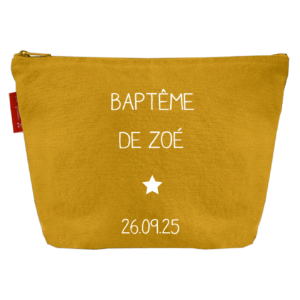 Trousse de toilette personnalisée baptême ou communion 100% coton - 7 coloris