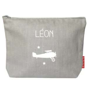 Trousse de toilette enfant personnalisée en lin - 3 coloris